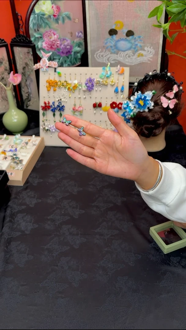 刺绣秋*非遗绒花苏绣饰品