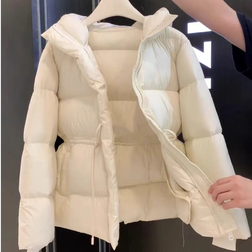 90%白鹅绒！巴黎走秀款，收腰高级欧货连帽加厚鹅绒气质