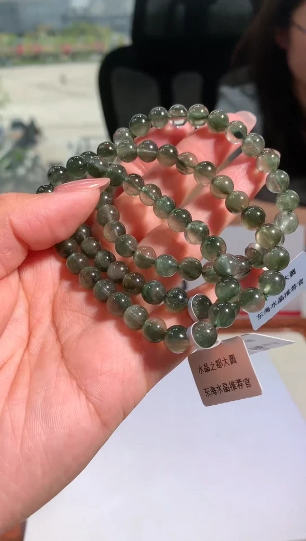 手链未镶嵌水晶7mm绿发晶多样性发其一