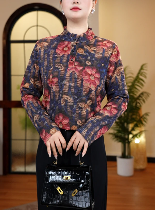 2025秋季新款减龄上衣显瘦百搭优雅气质打底衫D9125