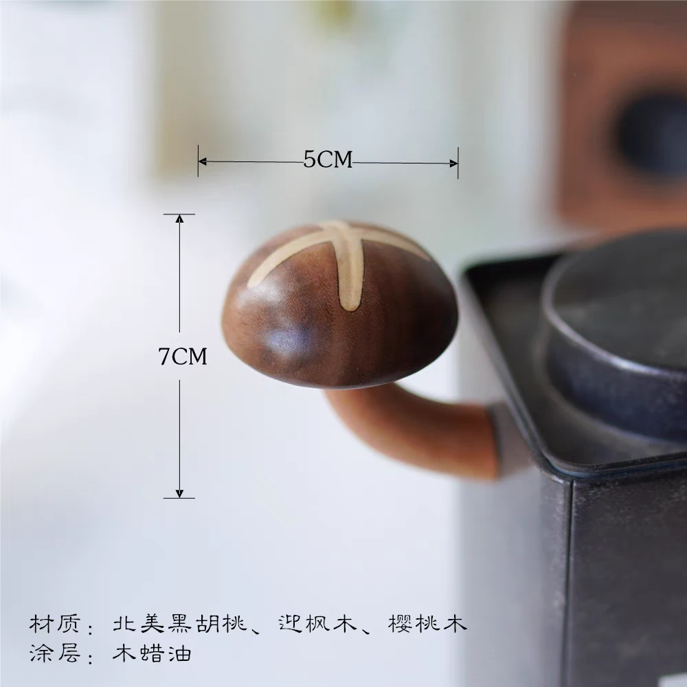 大号创意蘑菇冰箱贴可爱礼物磁吸冰箱贴实木香菇家居装饰品