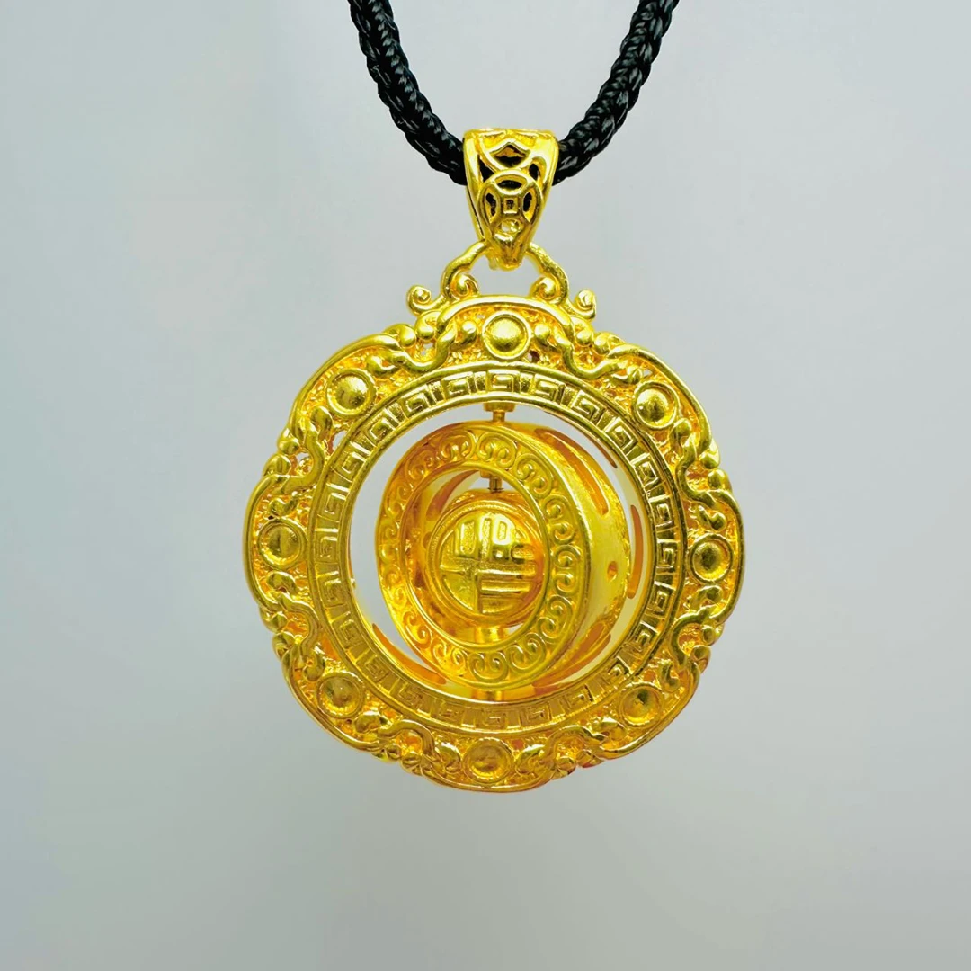 吊坠足银 新款祥云福盘吊坠 经典精美实心百搭