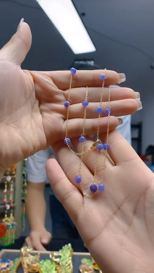 【闪购商品】翡翠耳饰合金321翡翠锁骨链