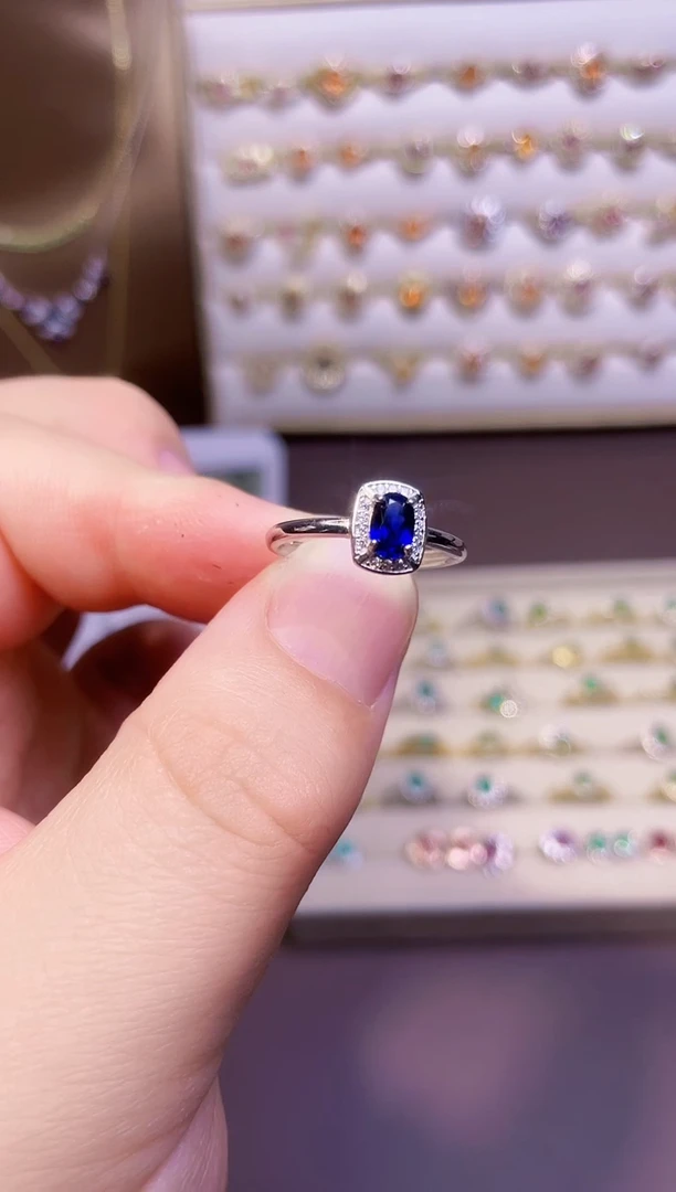 【闪购商品】蓝宝石戒指银S925镶嵌1