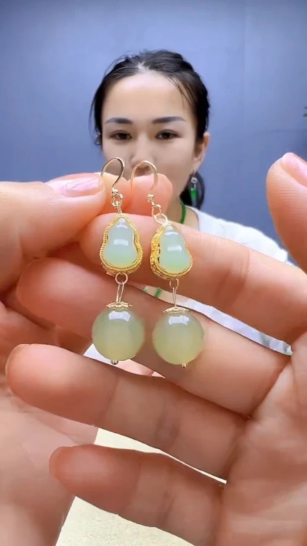颈饰14K金镶嵌和田玉随昔diy颈饰