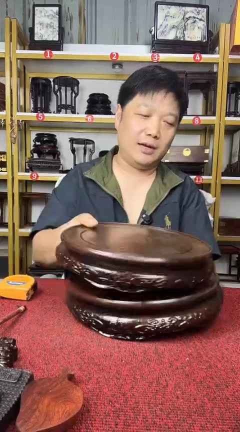 木嘉**林非洲黑檀圆底座23CM//对