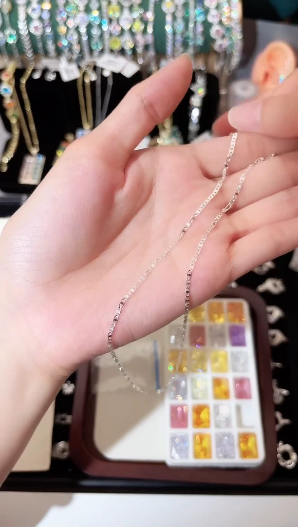纯铜合成立方氧化锆素链猪鼻子买一送一