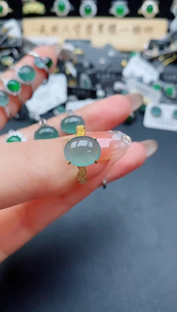 银S925镶嵌戒指翡翠508