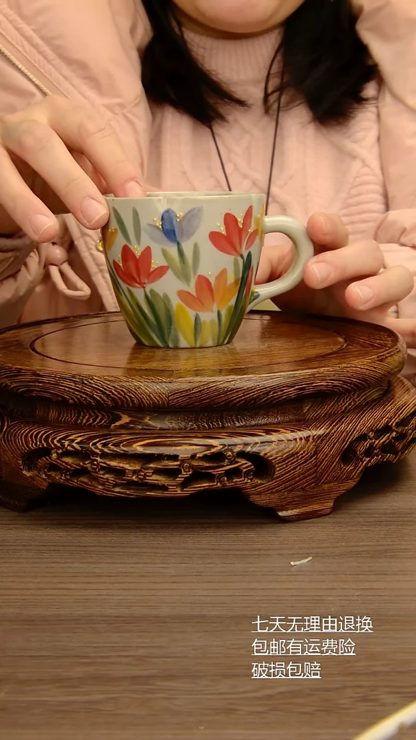 【闪购商品】杯子水杯纯手工手绘景德镇