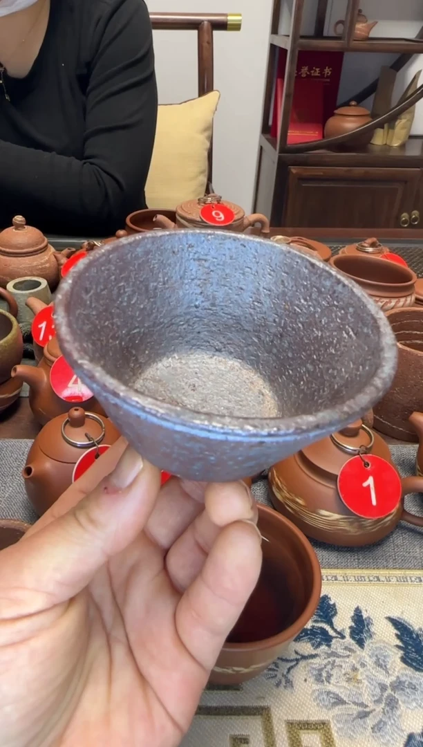 泥塑北*柴啥粗陶盏，，，，，，