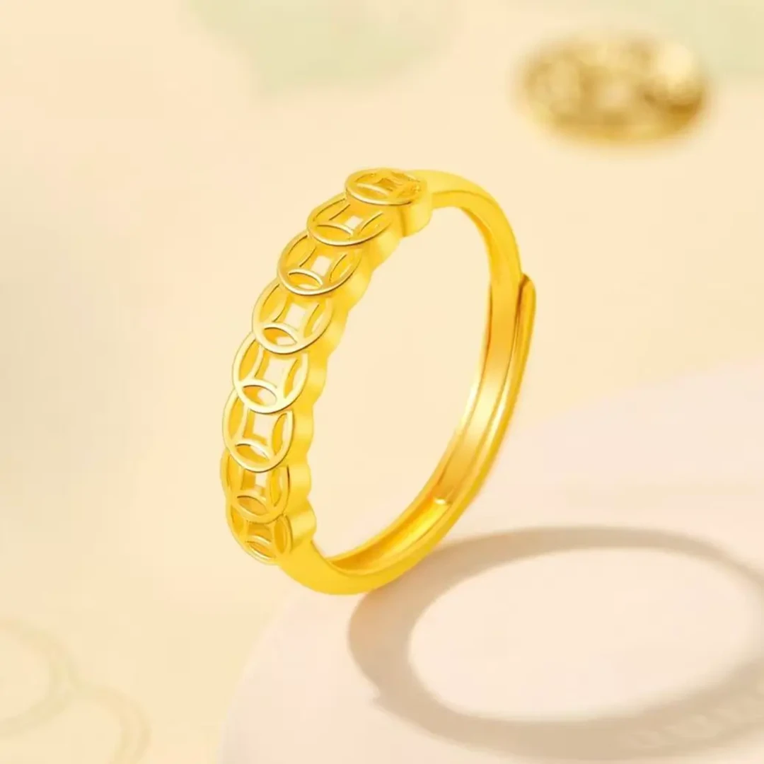 【粉丝专属】八方来财镂空铜钱纹财源滚滚复古可调节A