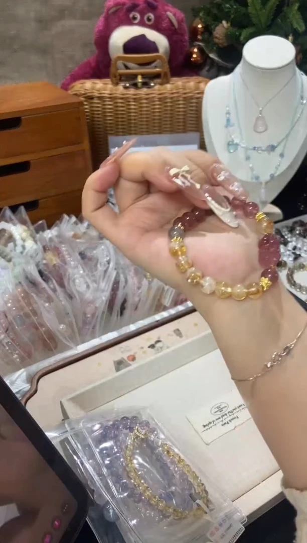 水晶手串未镶嵌孤品捡漏均匀瑕疵介意勿拍