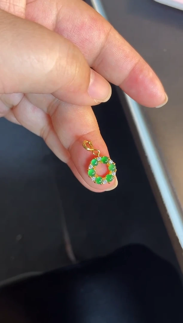 吊坠(不含链)银S925镶嵌翡翠1