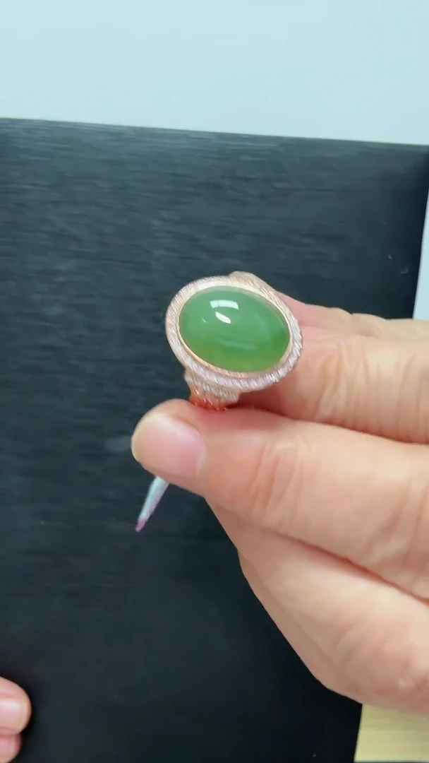 银S925镶嵌戒指和田玉89戒指