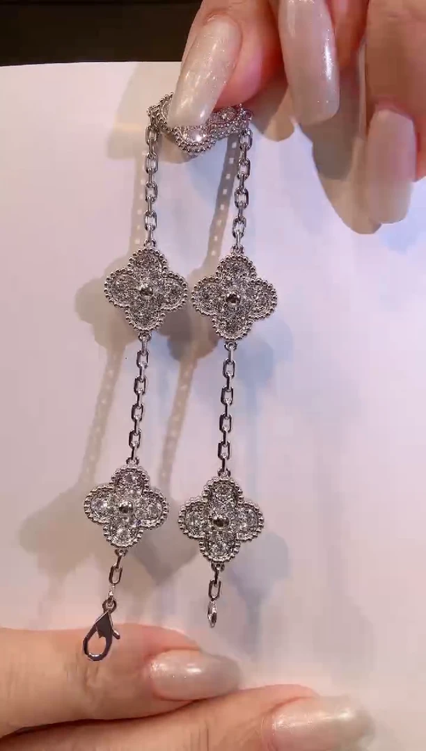 【闪购商品】钻石手链18K金镶嵌满钻五花手链