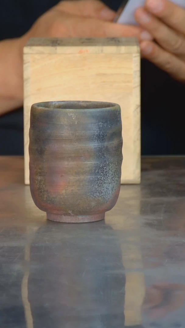 铁海**蓝日本原产备前烧单杯