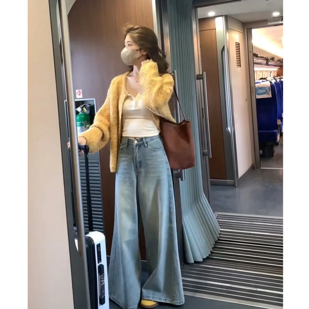 2025早秋一整套时尚甜美减龄慵懒风宽松温柔吊带开衫裤子三件套