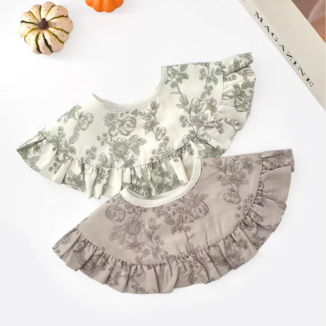 故事我.南瓜披肩.狗狗派对婴儿口水巾宝宝小围兜婴幼儿小饭兜宝宝