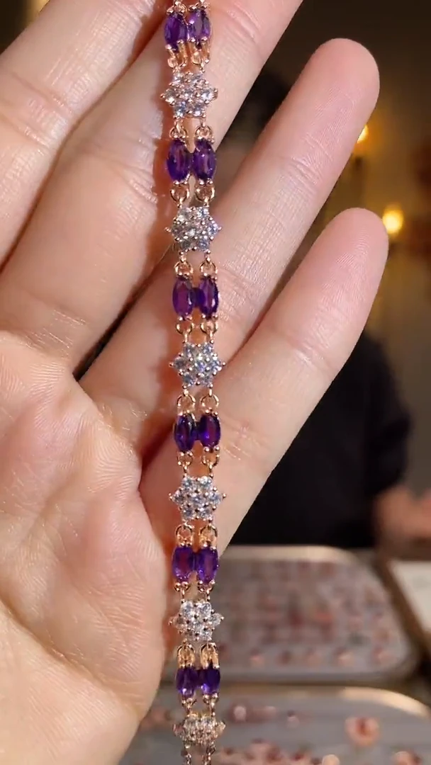 银S925镶嵌手链水晶手链