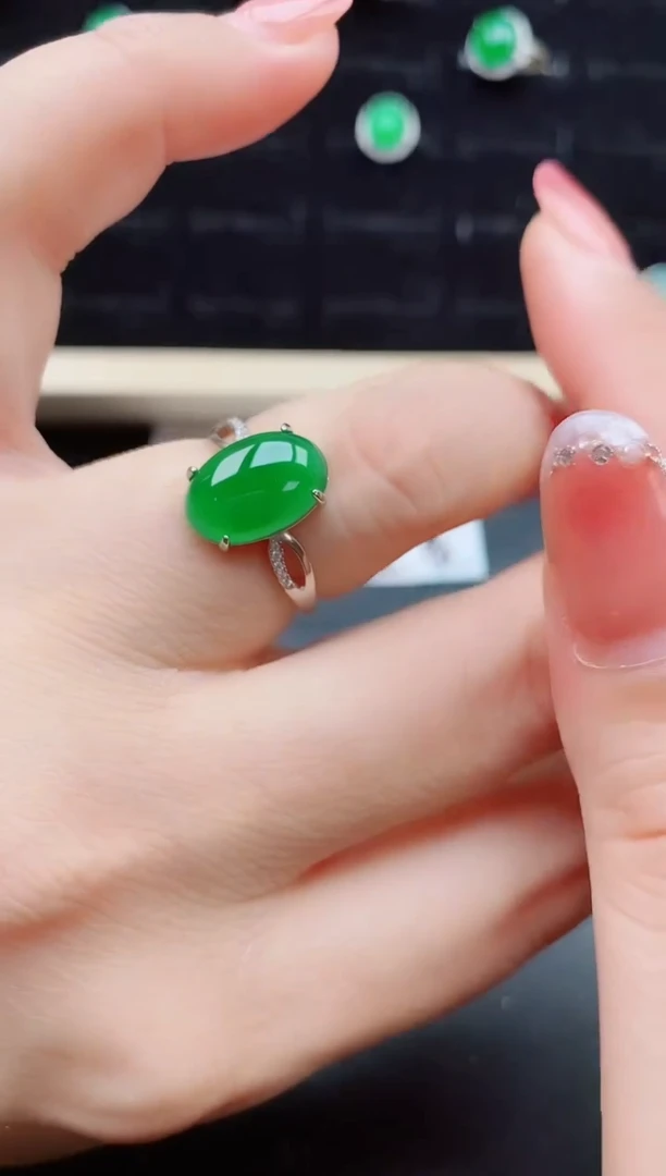 【闪购商品】翡翠戒指银S925镶嵌36563563