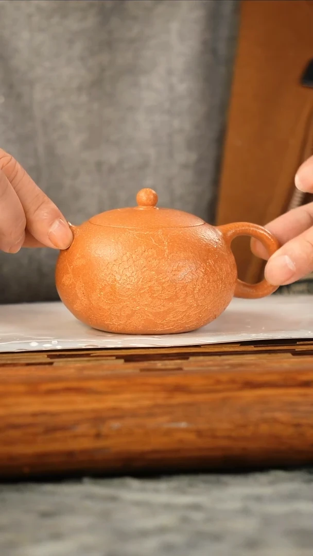 茶壶紫砂金降坡刻绘小品西施