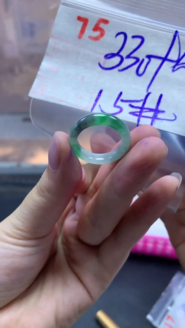 未镶嵌定制翡翠戒圈15#340毛货需精细抛光