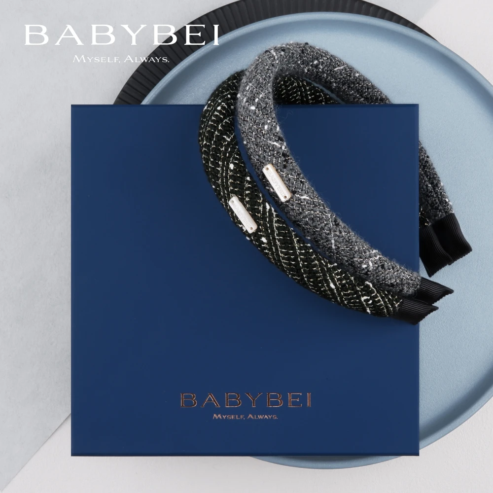 BABYBEI/初贝[徐梦洁同款]妮妮母贝宽版发箍极简长方贝优雅黑灰