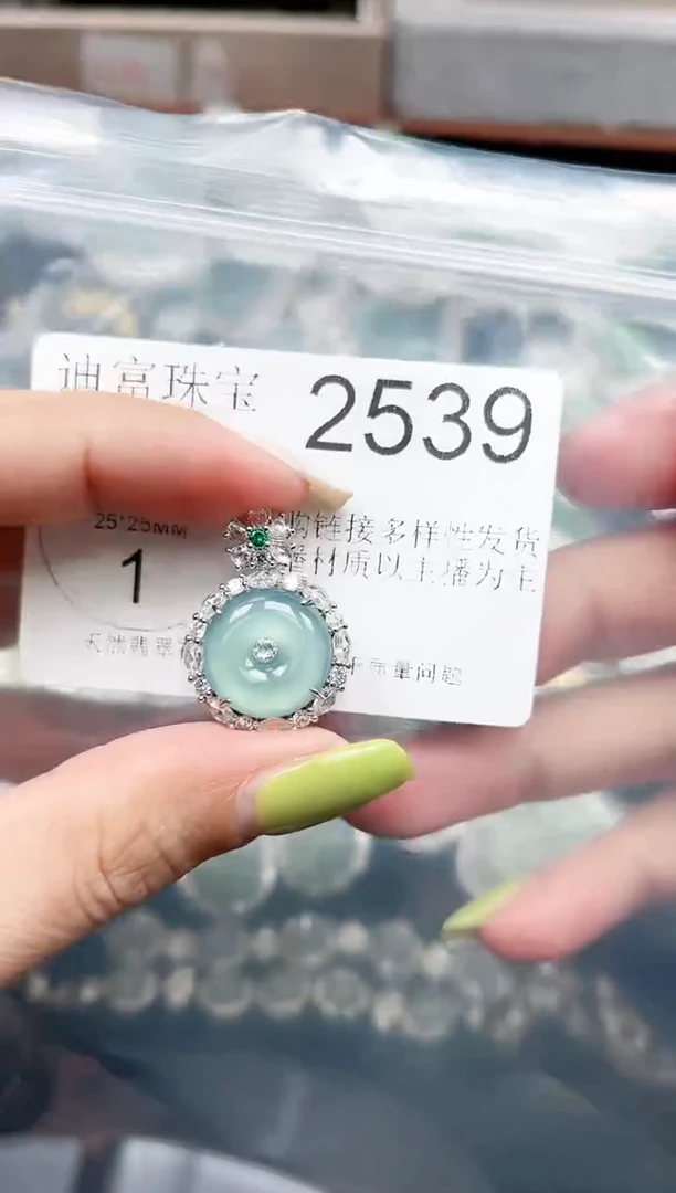 【闪购商品】翡翠颈饰未镶嵌赠皮绳2539