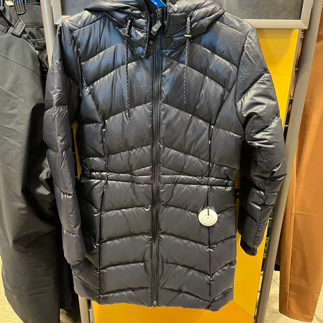 Columbia/哥伦比亚女士中长款黑色羽绒服（有收腰绳）