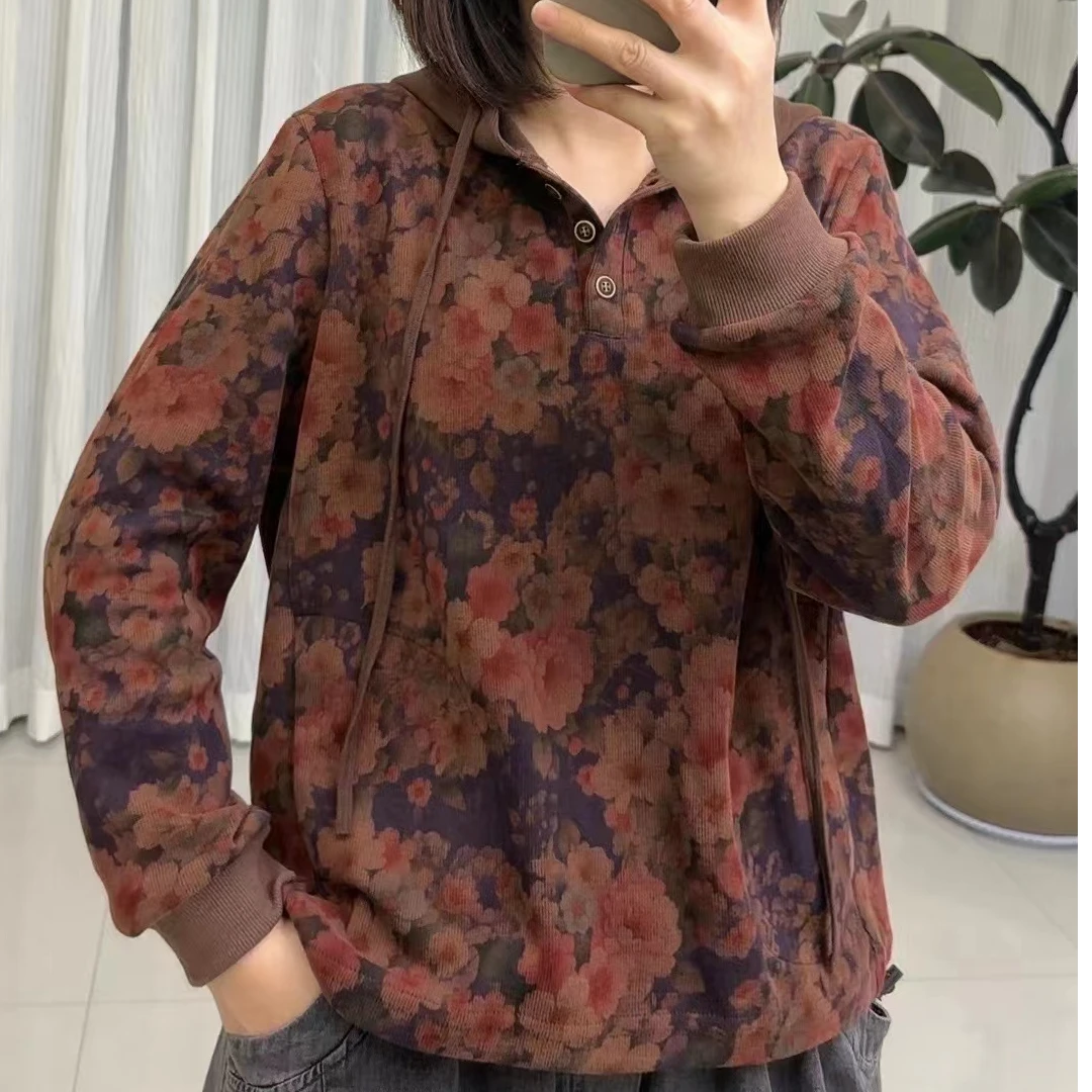 安然6619-3米妮卫衣三粒扣下摆松紧