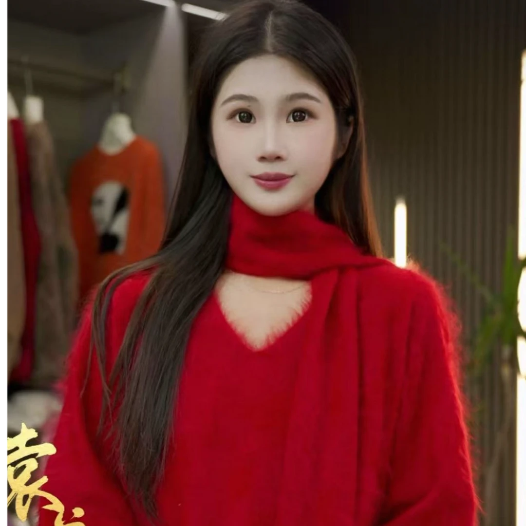 {不带保暖围巾ins盲盒厚款福利}100%山羊绒拉绒宽松12-Z2521