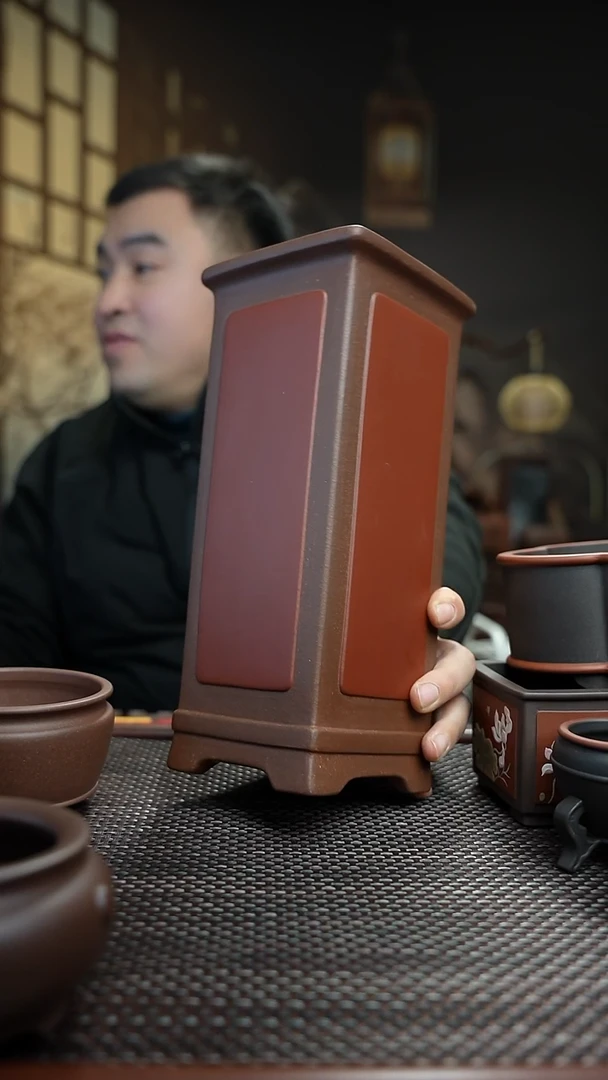 紫砂花盆杭**方長木軒精品紫砂