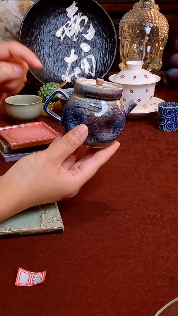 【颜色釉手工壶 】