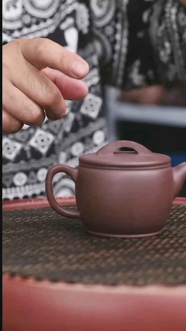 茶壶紫砂高砂老紫泥汉瓦200CC