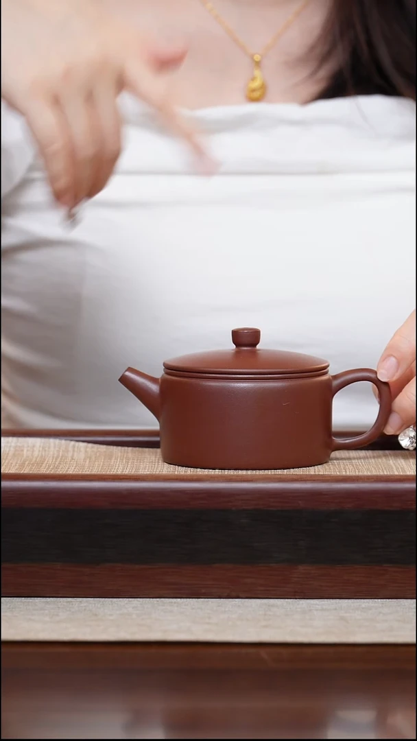 龙血砂汉瓦160cc宜兴手工紫砂壶