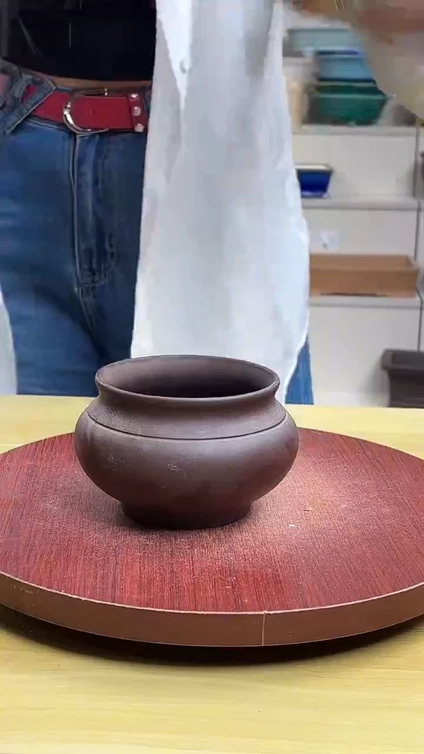 紫砂花盆浅草紫砂花盆微瑕