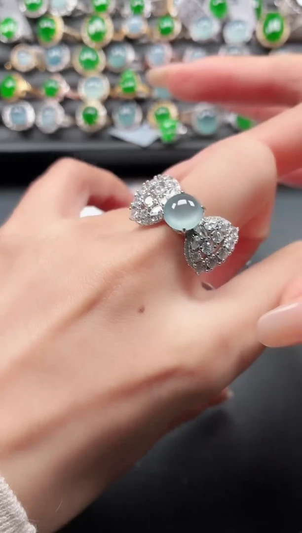 银S925镶嵌戒指翡翠1111