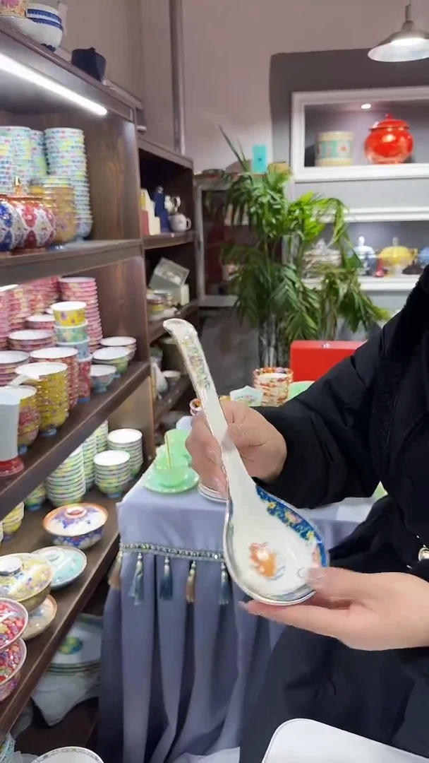 【闪购商品】瓷片大汤勺1个景德镇陶瓷【秦坊】