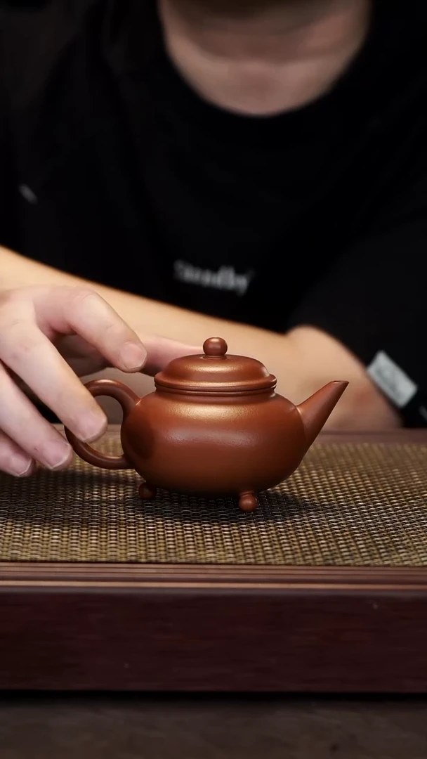 茶壶紫砂【润石堂】全手工·精品 三足水平