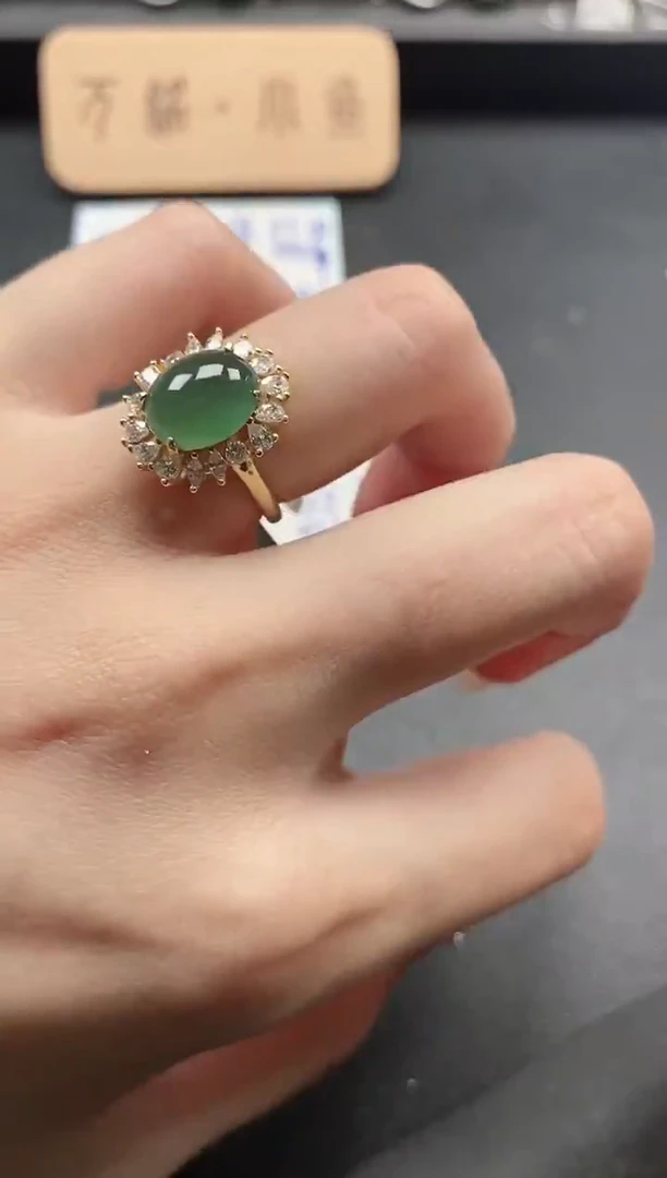 银S925镶嵌戒指翡翠51511