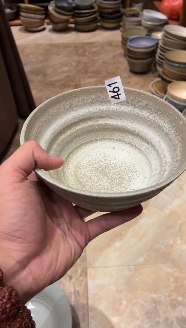 瓷片悠**在461微瑕粗陶螺纹面碗1个