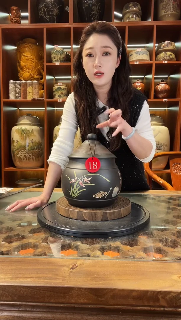 罐云南建水紫陶茶罐@18