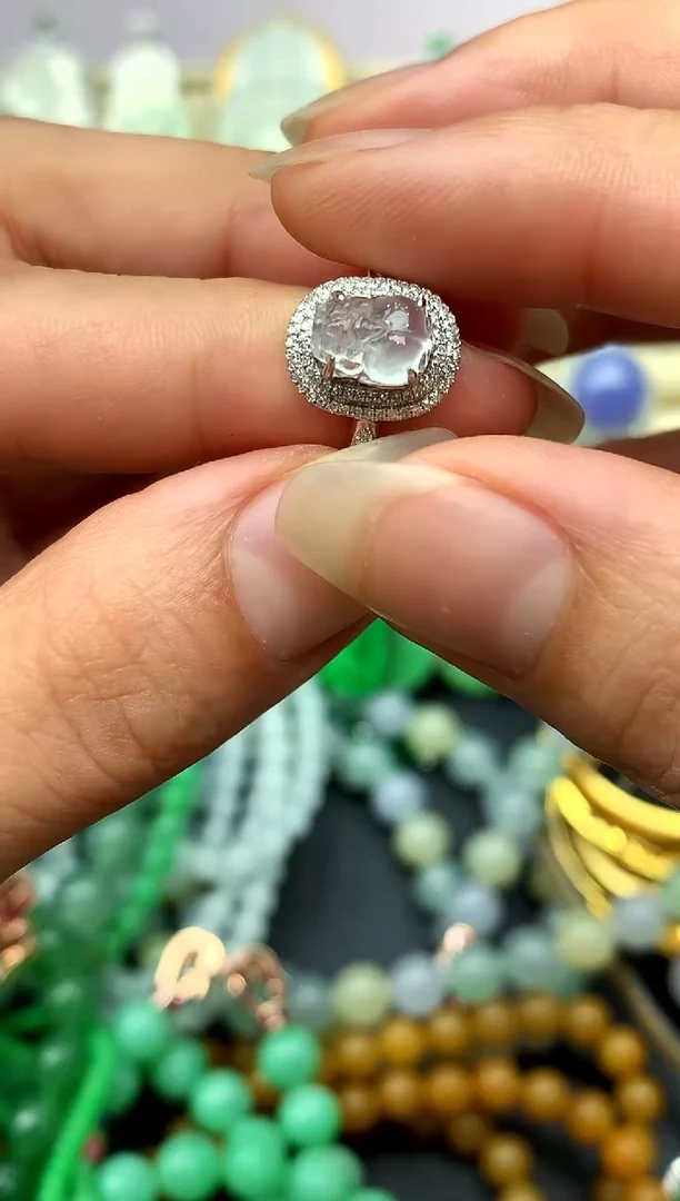 翡翠戒指18K金镶嵌254-中国好珍宝