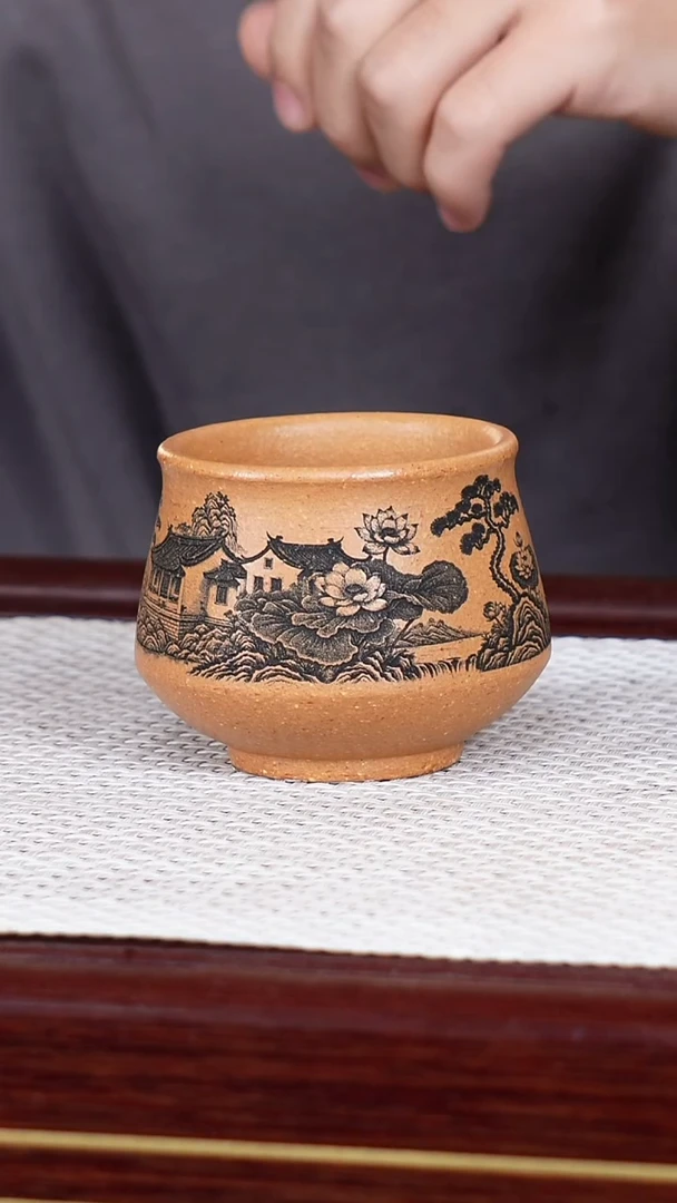 茶杯紫砂宜兴原矿紫砂 全手工制作