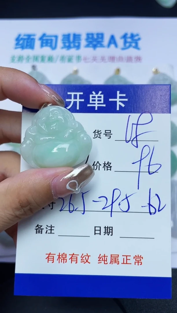 翡翠未镶嵌吊坠(赠链)68