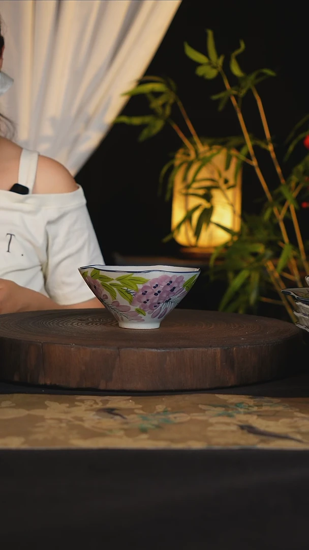 碗景德镇手工手绘高温釉下彩可进蒸箱烤箱洗碗机
