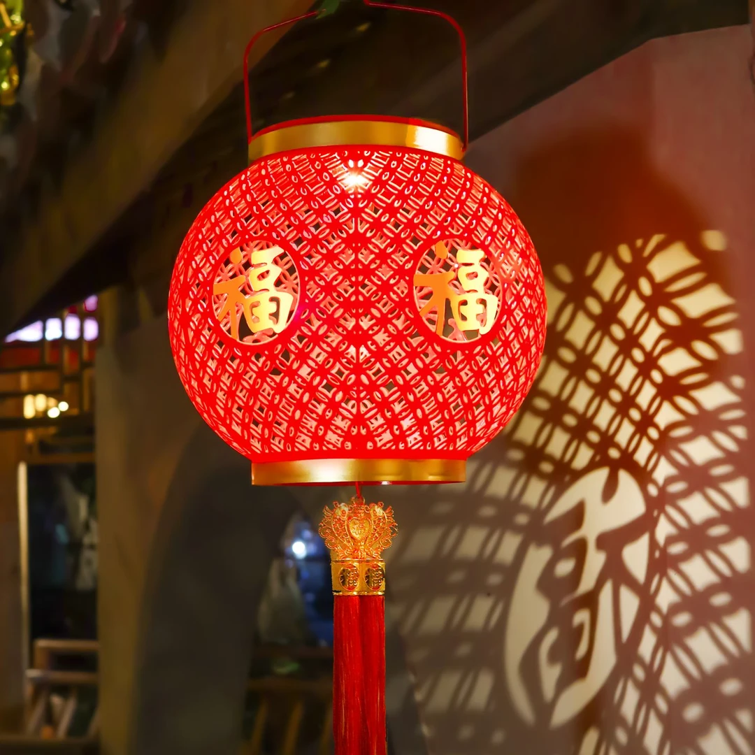 【4米层高以下都可用】投影120平太阳能插电两用灯笼新年春节红灯笼