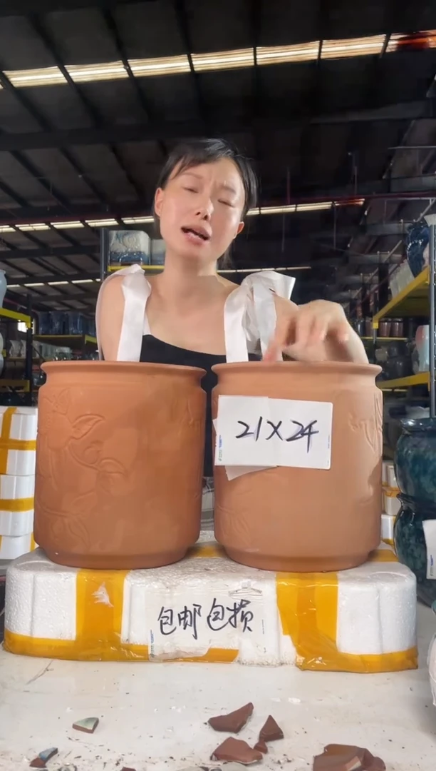 宜兴紫砂粗陶花盆21/24