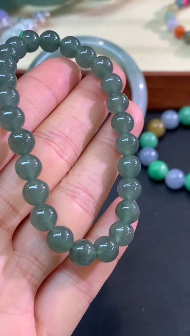 未镶嵌手串翡翠手串|500+25