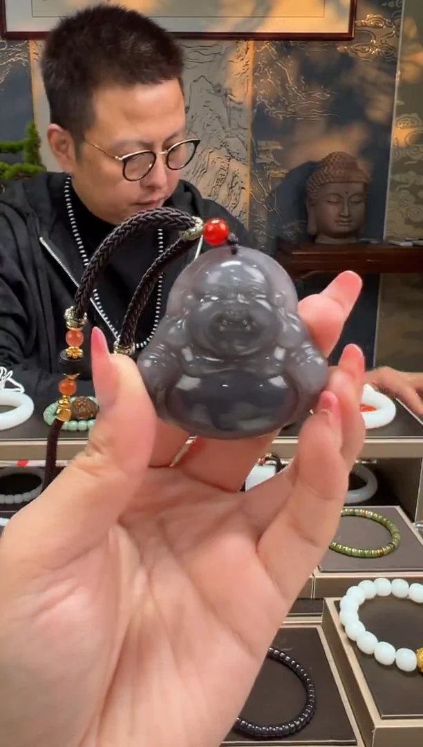 【闪购商品】和田玉佛未镶嵌烟紫佛